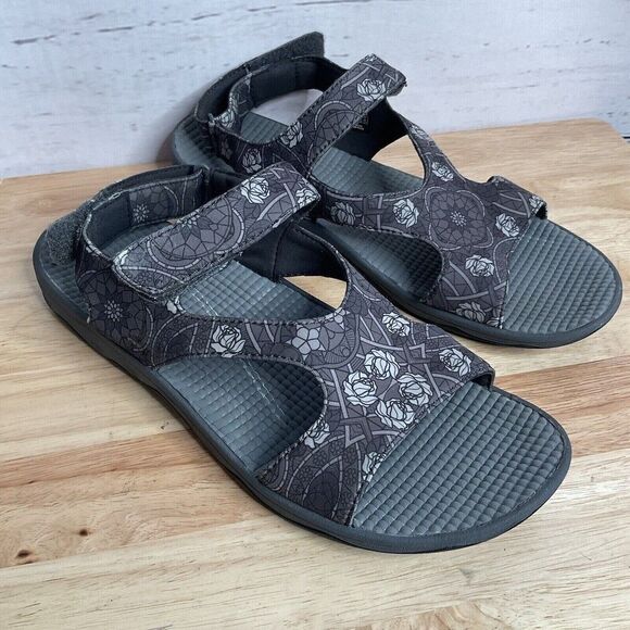 Easy Spirit Yogala Womans Floral Gray Slip on Sandals Size 11 - Picture 8 of 11